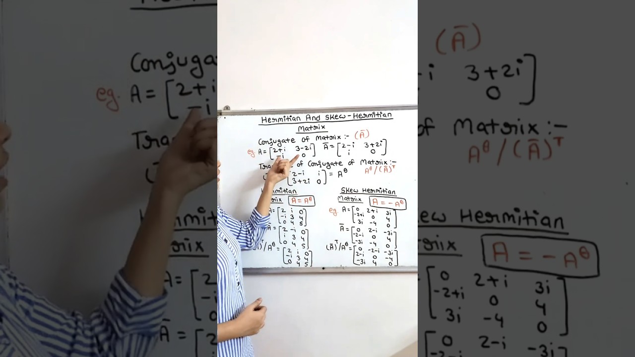 Hermitian and Skew Hermitian Matrix | Conjugate of Matrix #matrix #roshanengineeringhub