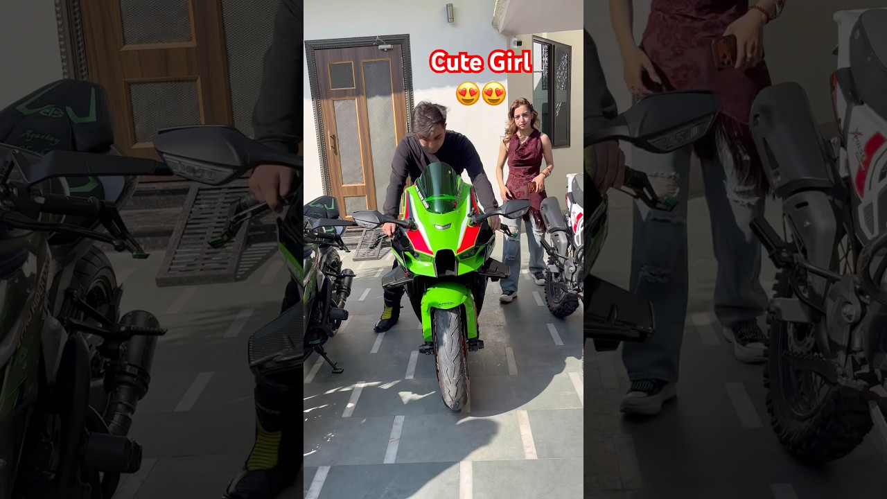 Cute girl Rection 😍😍😍 #kawasakininja #feedshorts #shortfeed #trending #viral