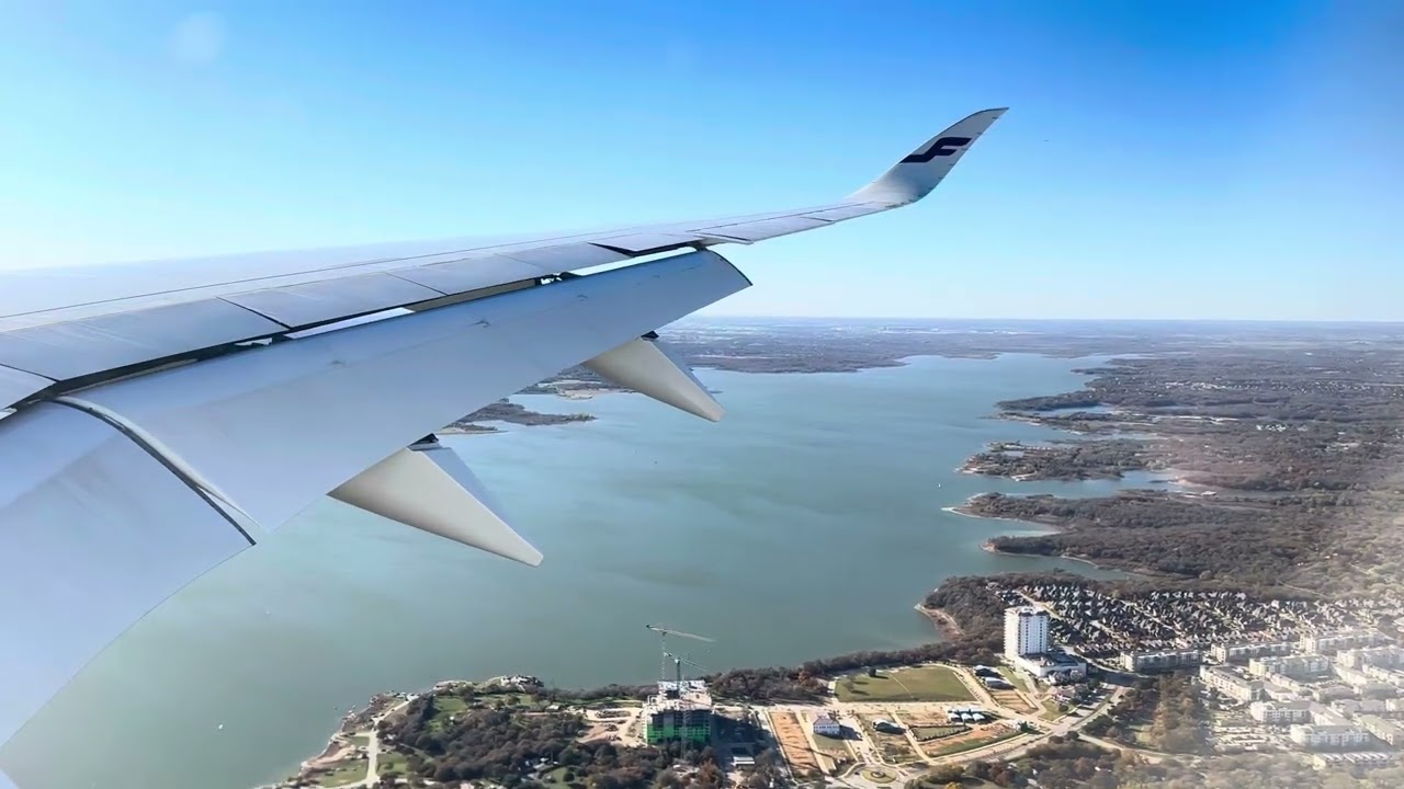 Finnair Airbus A350-900 (OH-LWA) Landing at DFW Airport 18R - AY19 3.12.2023