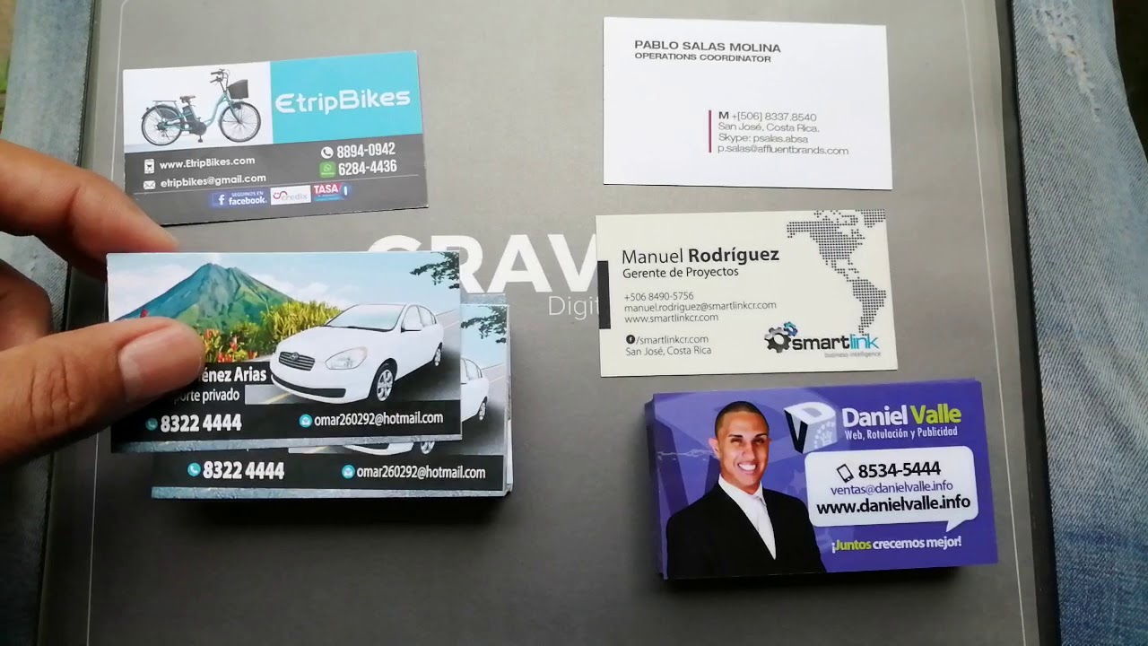 Tarjetas de presentaci&oacute;n - Materiales
