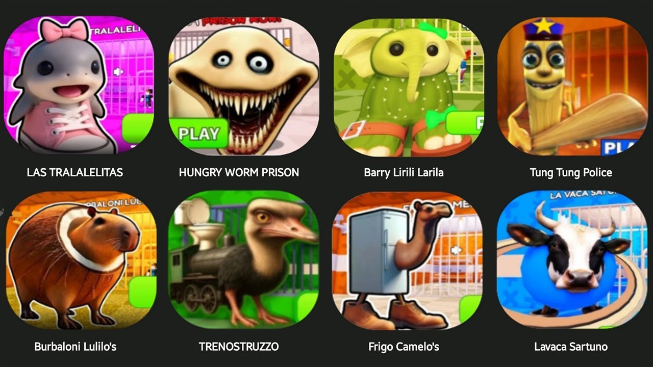 FRIGO CAMELO'S,HUNGRY WORM PRISON,TUNG TUNG POLICE,LOS LIRILITOS,LAVACA SARTUNO,LAS TRALARELO...