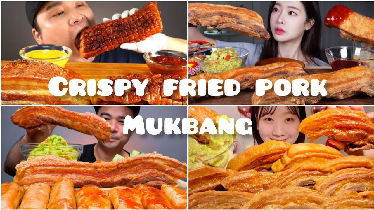 Crispy fried pork mukbang ASMR!!!😋🔥 | Compilation | Only bites |