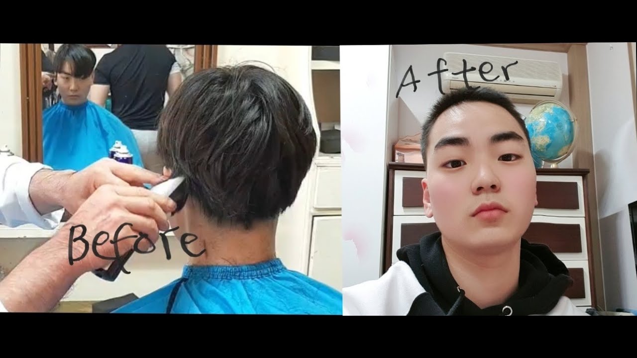 군 입대전 대가리 미는 영상