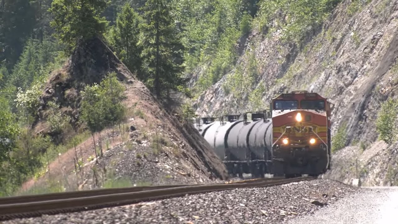 Oil Train, Double Stack, and a Grain Train @ MP  1342