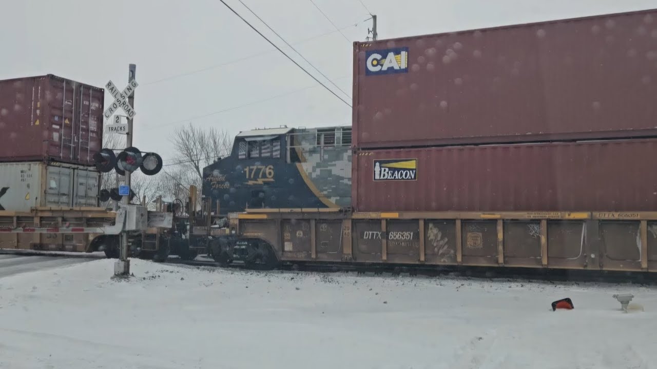 2 Sets Of CSX Trains Passing Each Other East  Of North Baltimore, Ohio.  1/31/26.