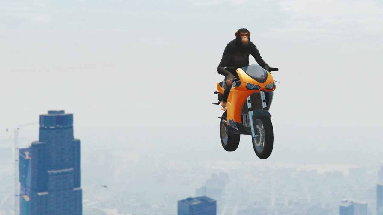 GTA 5 MODS - MODDED ANIMAL STUNTS (GTA 5 HIT A STUNT #43)