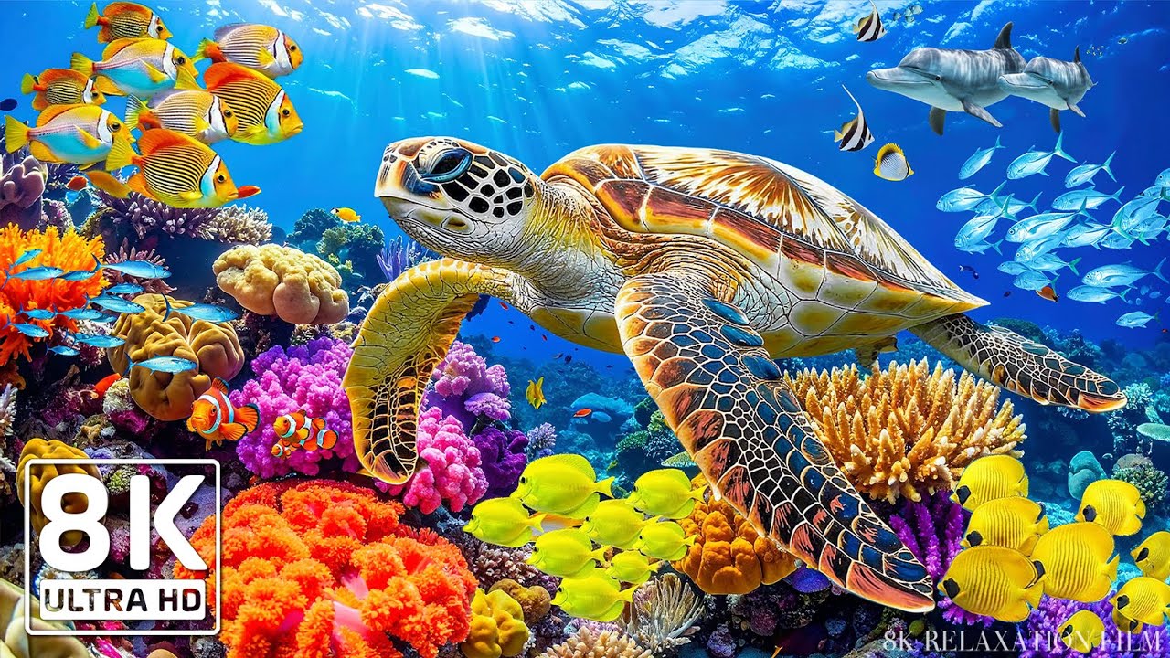 Underwater Wonders 8K - Amazing Fish, Coral Reefs & Sea Animals 🐳 Fish Tank Sound For Deep Sleep #2