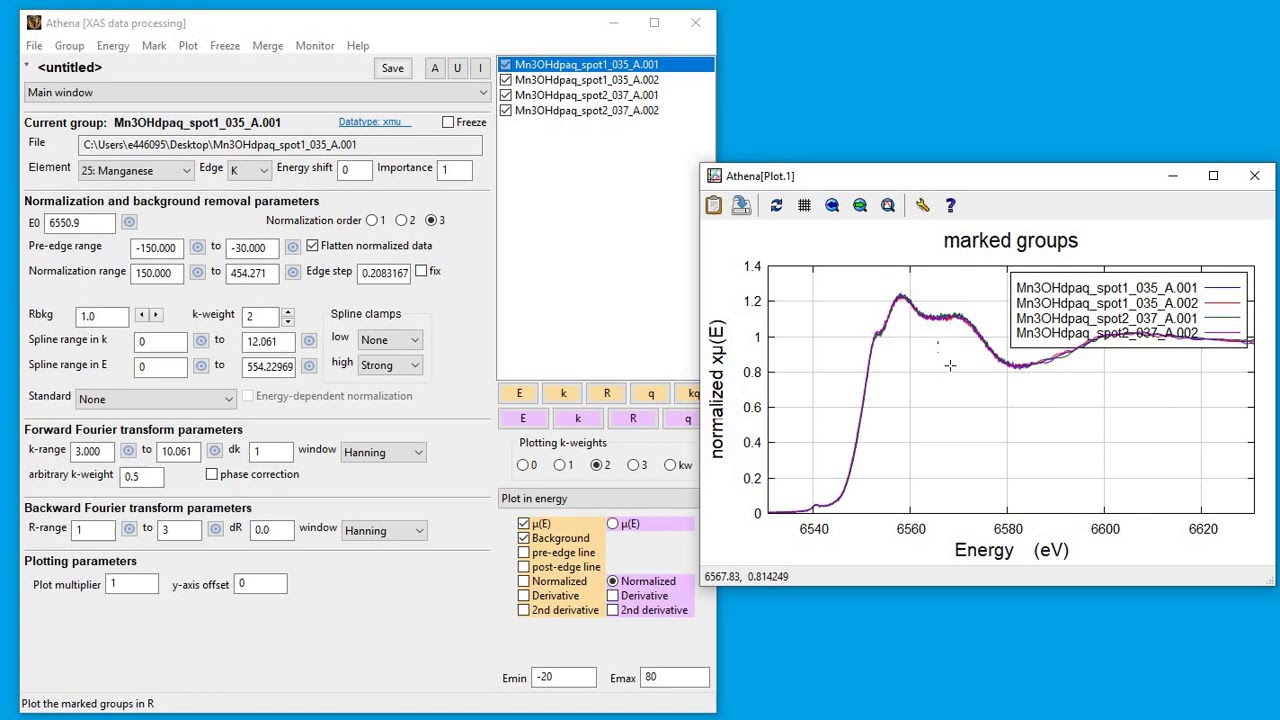 EXAFS: Importing multi-channel data from SSRL into Athena
