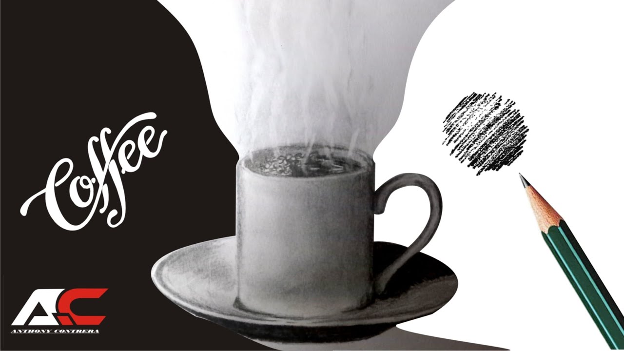 como dibujar una taza de café realista / Dibujo a lápiz / AnthonyContrera