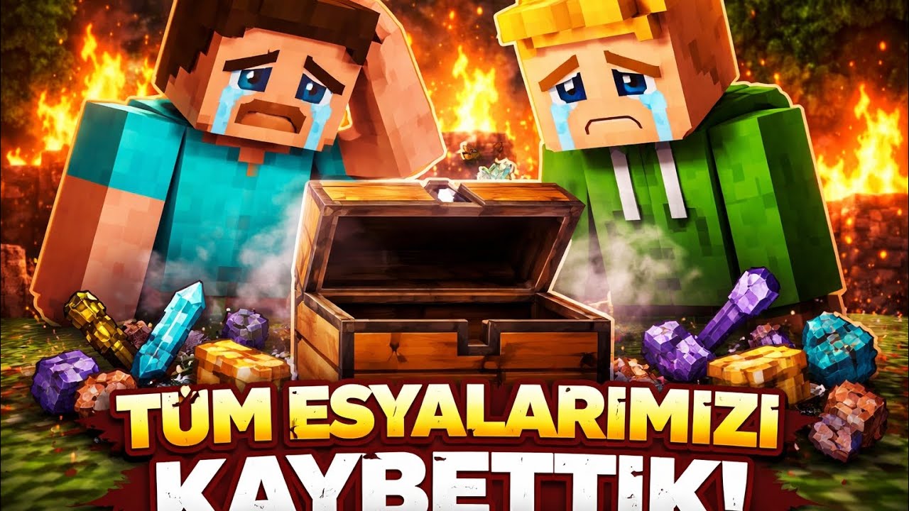 Minecraft Tüm Eşyalarımızı Kaybettik 😭😭