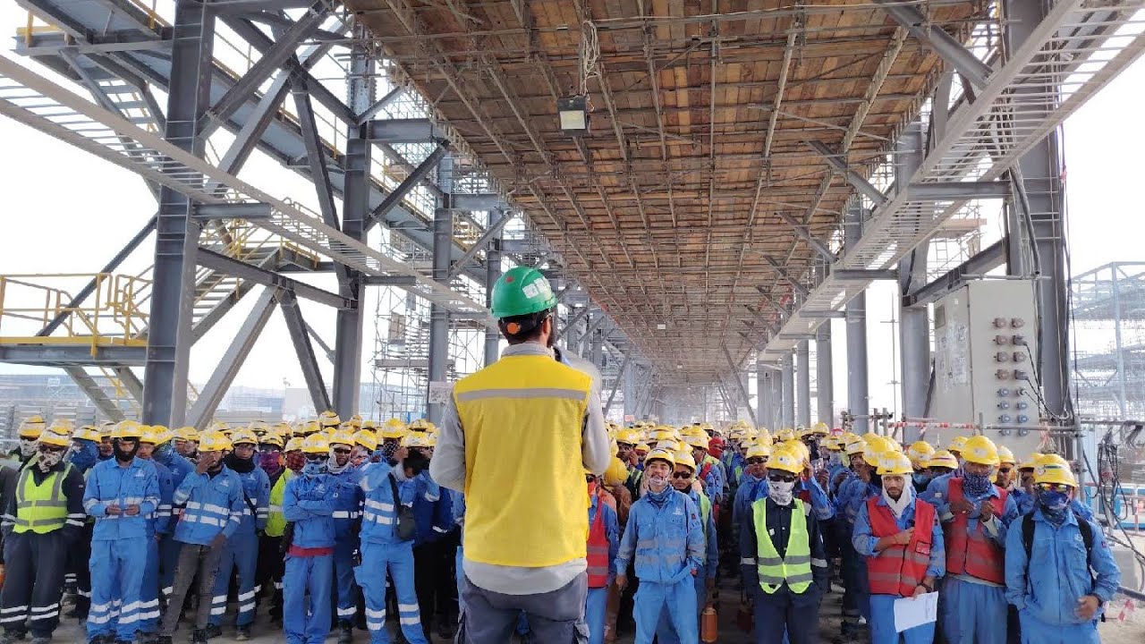 Part of Stand down meeting on Line of Fire and Pinch point at Aramco project Saudi Arabia 