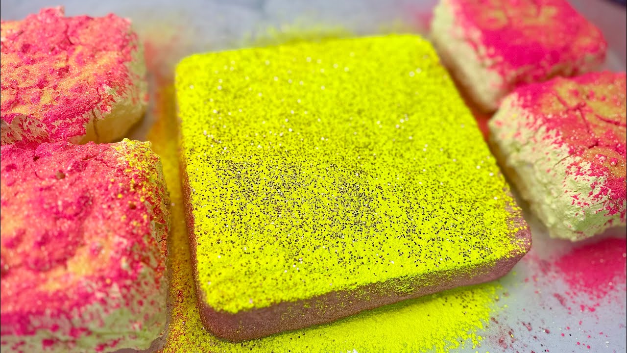 MULTICOLOR REFORMED LARGE SLAB AND PASTED FRESH GYM CHALK CRUSH ASMR