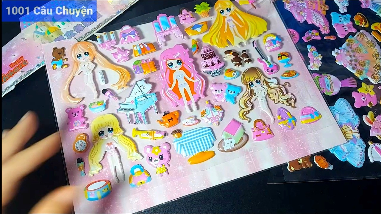 Thiết kế sticker nổi vàng👸Công chúa Siêu Ốm sợ ăn🥧🍓Siêu Mẫu nhịn ăn đi sinh nhật cho Cún ăn hết