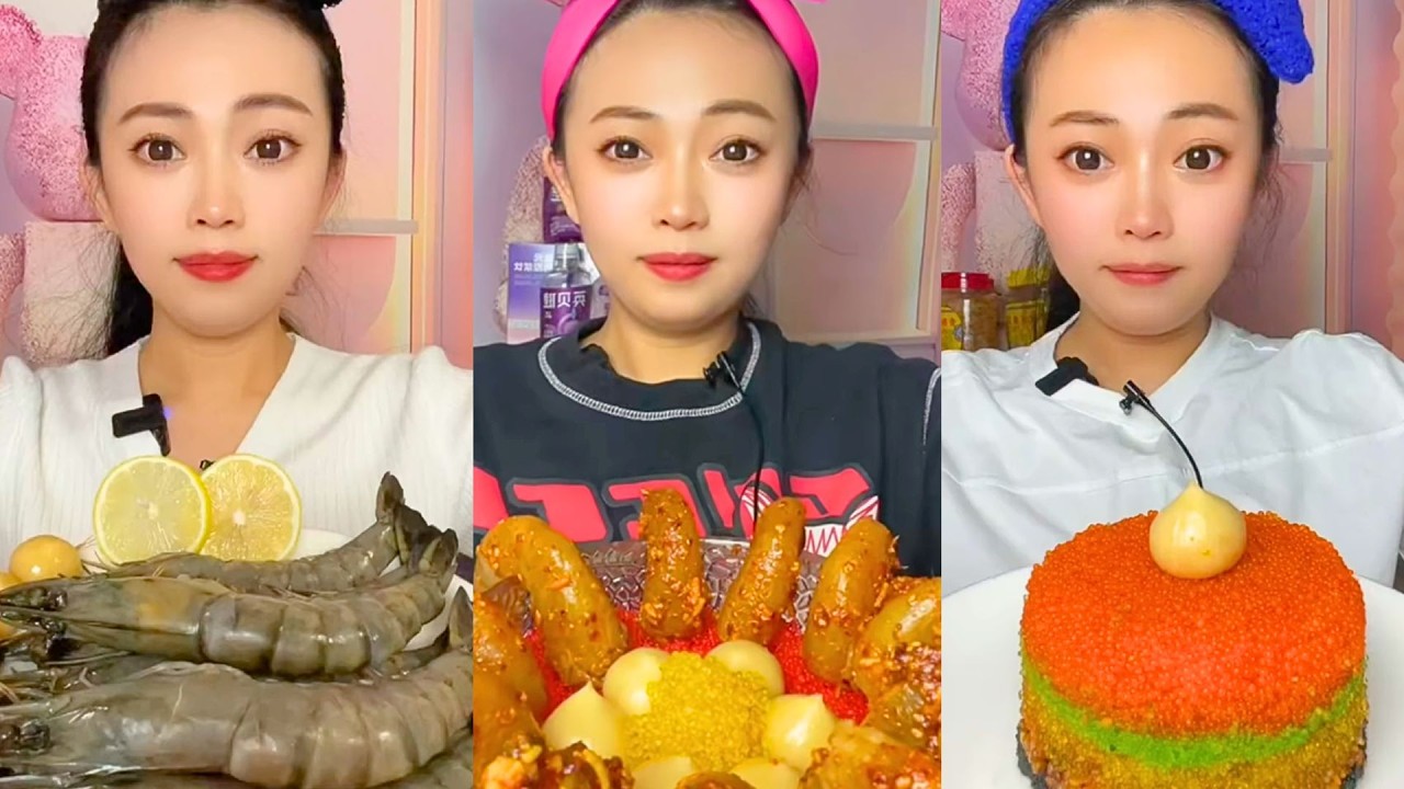 Shrimp Feast with Chili Skewers and Bright Roe Layered Cake