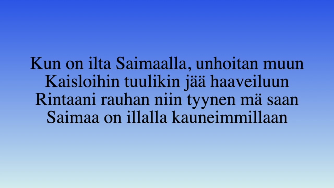 Ilta  Saimaalla Kara