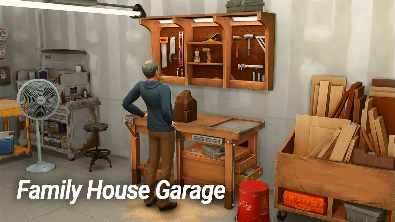 Build Family House Garage with The Sims 4 Restoration Workshop Kit