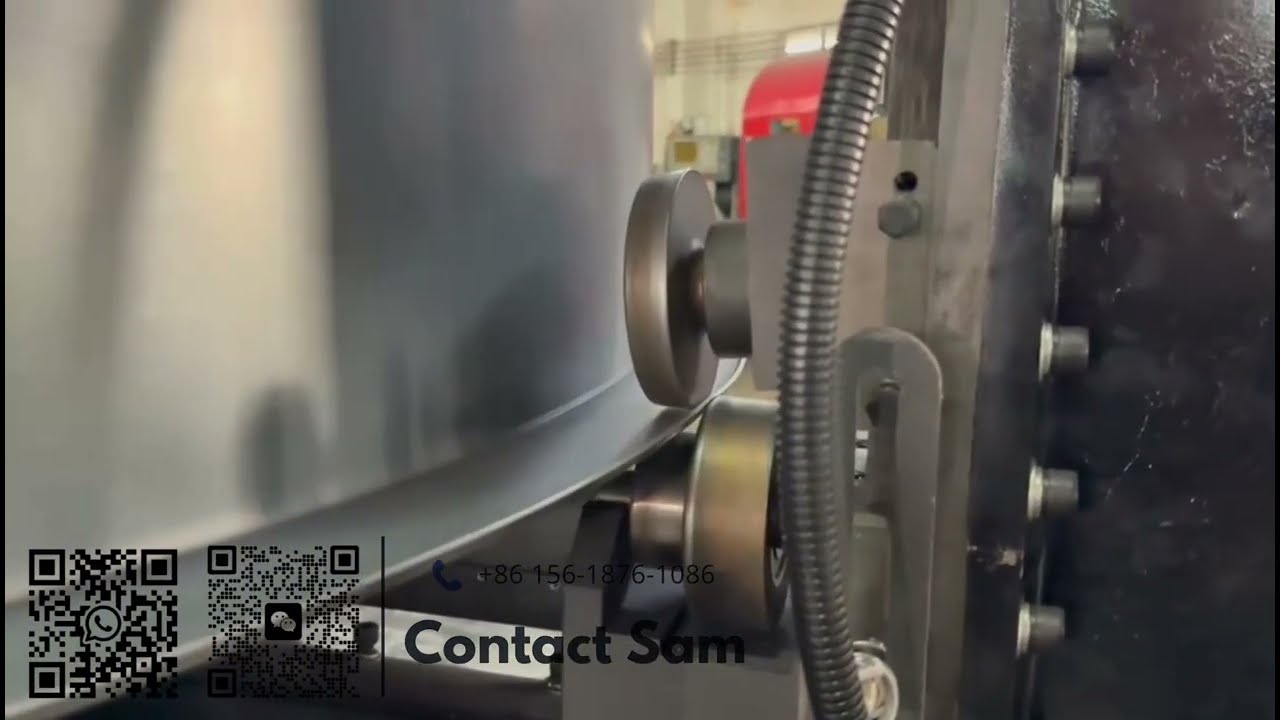 Automatic flanging machine for large axial fan casing forming 