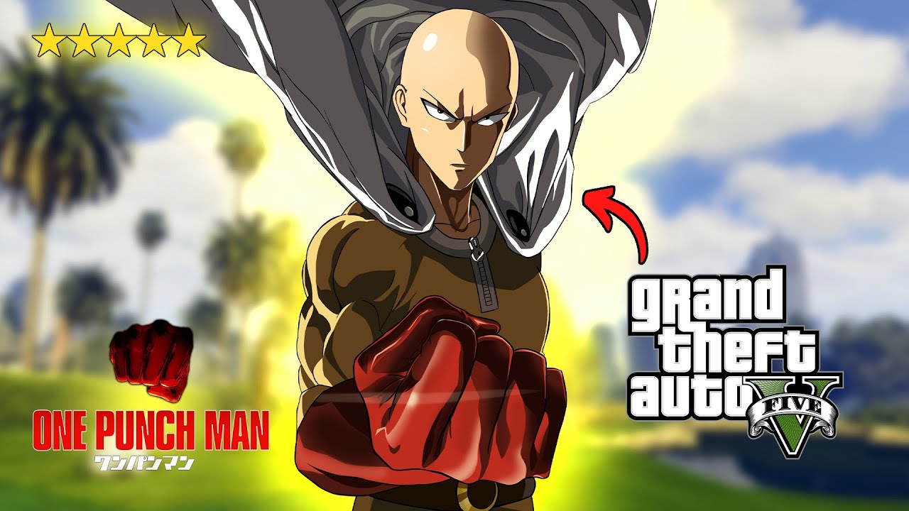 GTA 5 Saitama (one punch man) Mod, destroying los santos