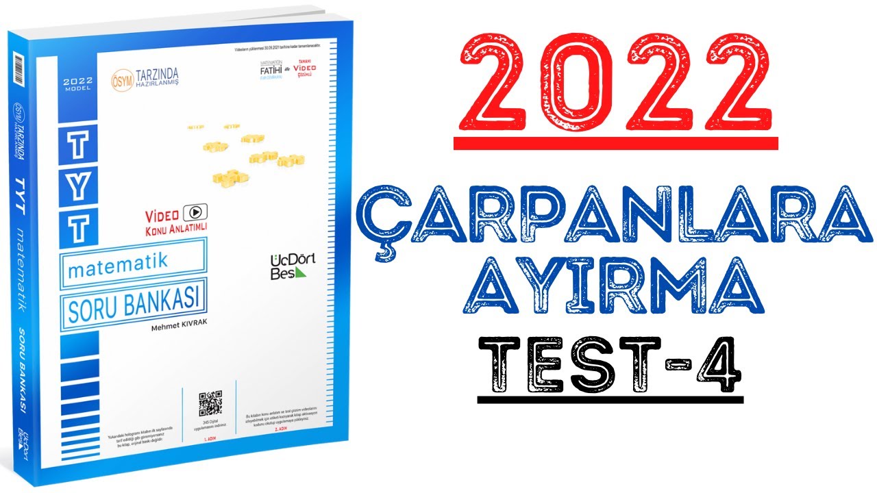 (2022)345 TYT MATEMATİK | ÇARPANLARA AYIRMA TEST-4 | #yks2022 #tyt2022 #2022tayfa #345