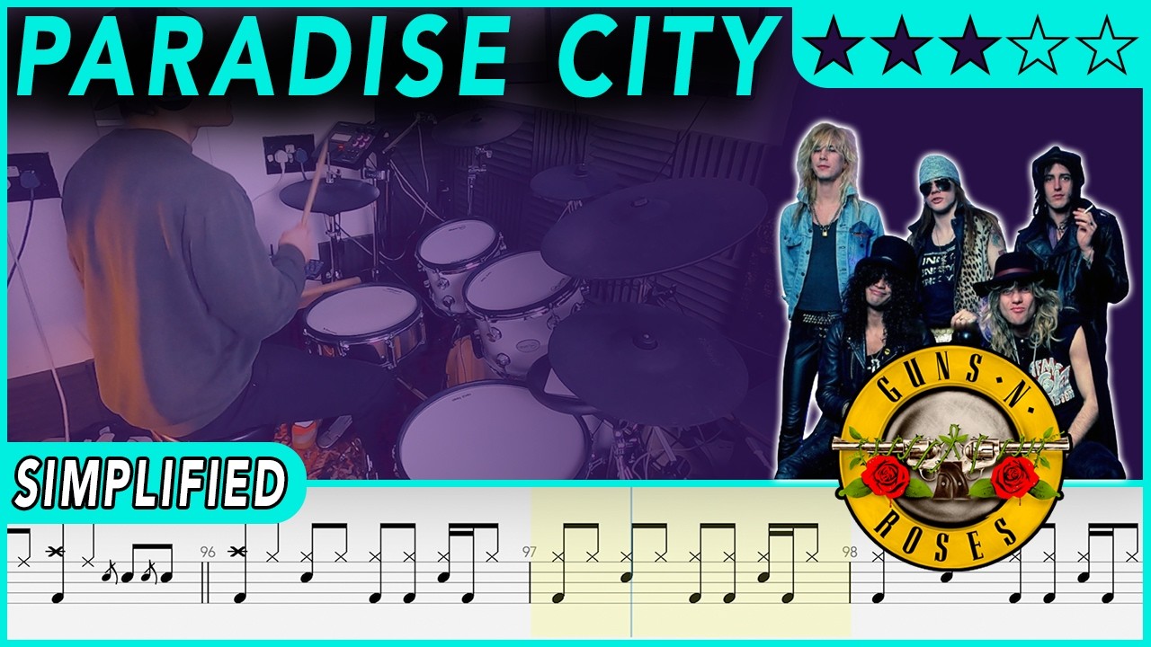 Paradise City (SIMPLIFIED) - Guns N' Roses | #2 DRUMSCRIBE