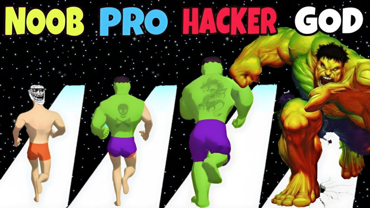  NOOB VS PRO VS HACKER VS GOD in Mushup Heroes /Android Gameplay 