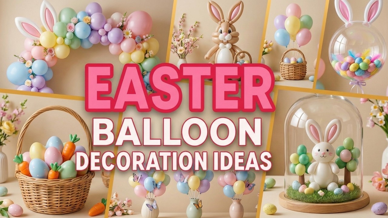 Easy! 🎈 Easter Balloon Decoration Ideas 2026 DIY Bunny Balloon Arch and Photo Backdrop for Party