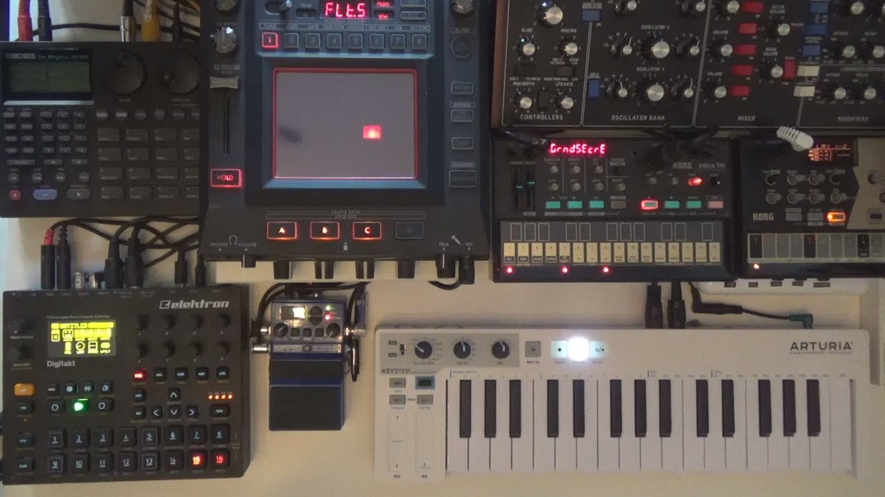 Korg Kaosspad3 loops and the Elektron Digitakt midi sync