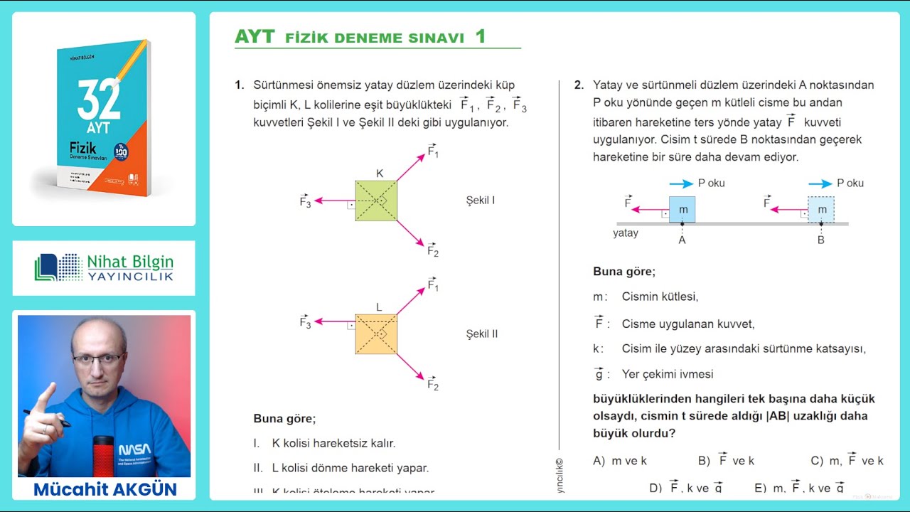 AYT Fizik Branş Denemesi-1  [2024] I Nihat Bilgin Yayınları SON BASKI