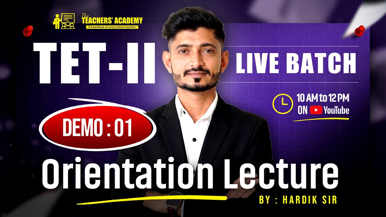 TET-II LIVE BATCH 2026 🎯 | Orientation + Strategy | Demo Lecture : 1 | Hardik Sir 👨&zwj;🏫