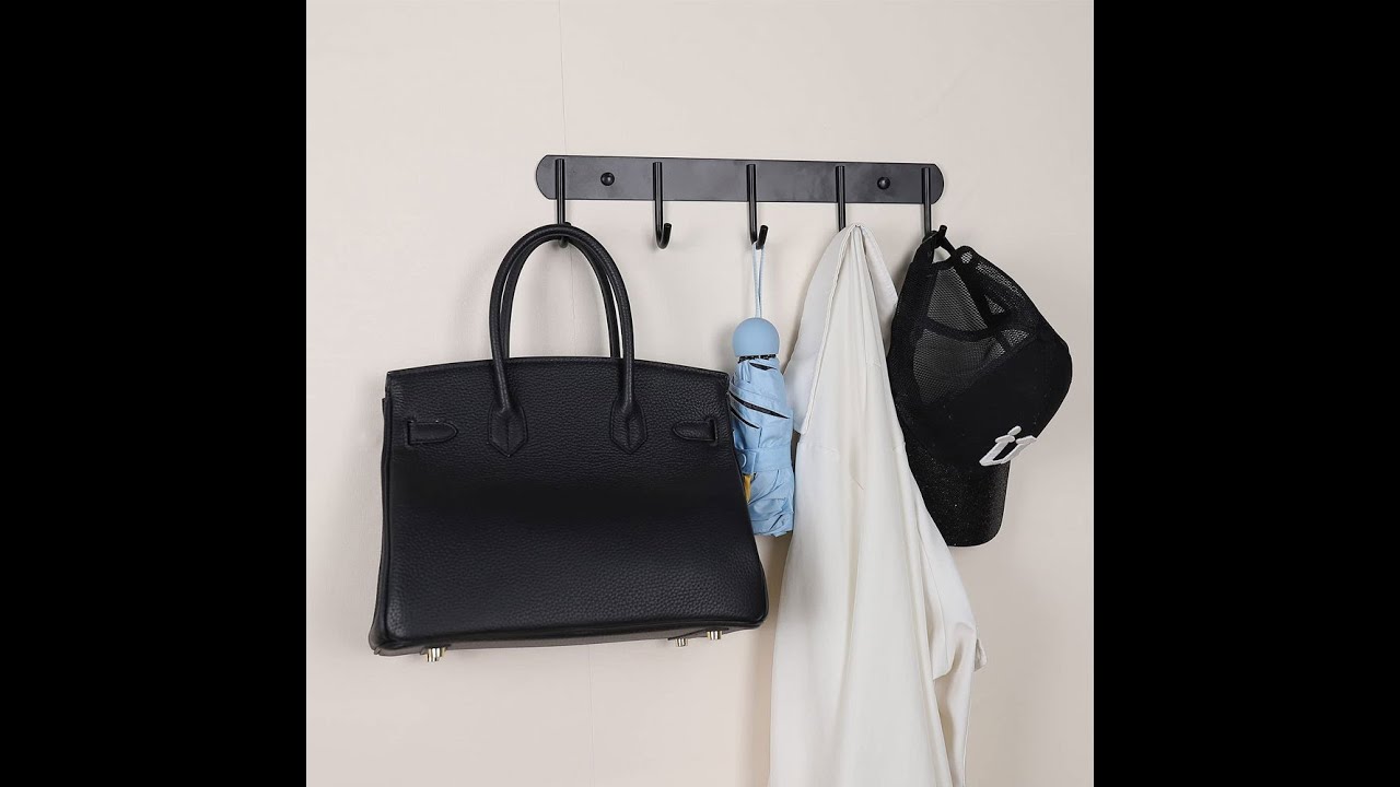Black Coat Hooks Wall Mounted Heavy Duty Wall Coat Rack for Hanging