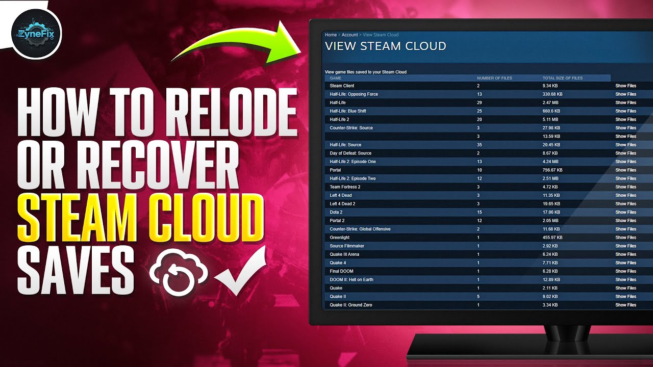 How To Reload or Recover Steam Cloud Saves | ZyneFix
