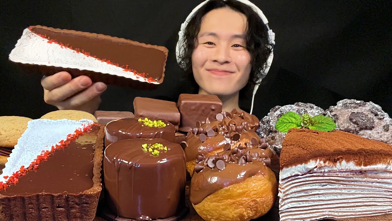 ASMR 濃厚ショコラタルト‼️【咀嚼音/mukbang/Eating Sounds】