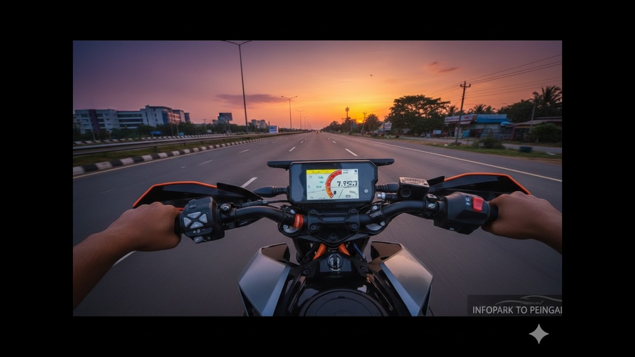 Evening Ride from Infopark to Peringala | DJI Osmo Action 5 Moto Vlog