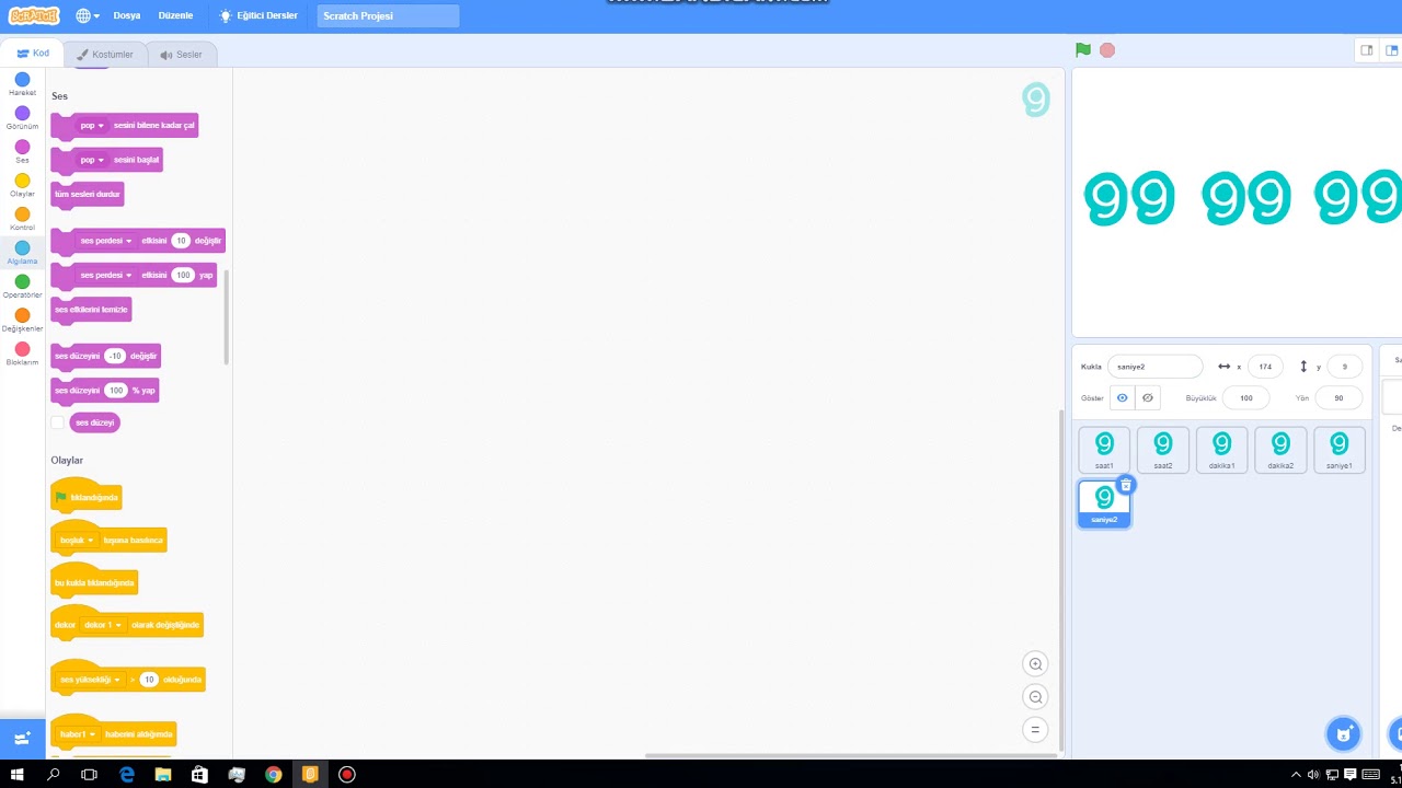 SCRATCH İLE DİJİTAL SAAT OLUŞTURMA