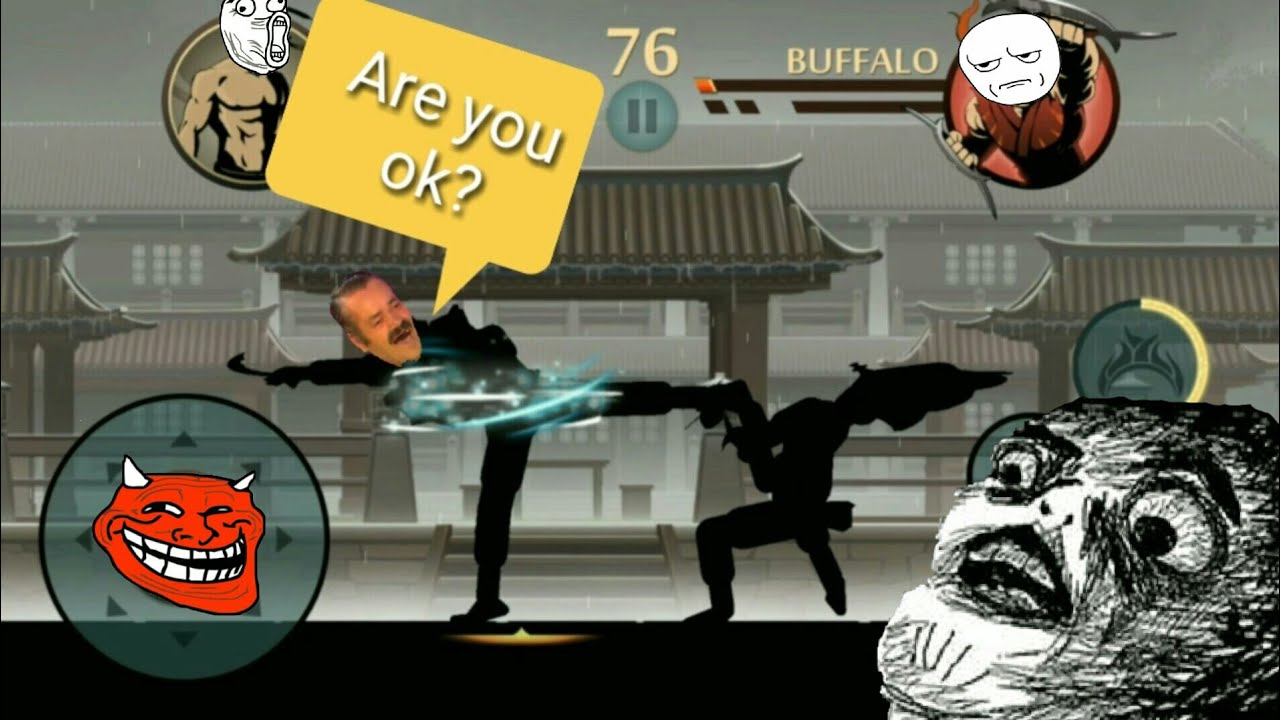Shadow fight 2 trolling Dragon and Buffalo