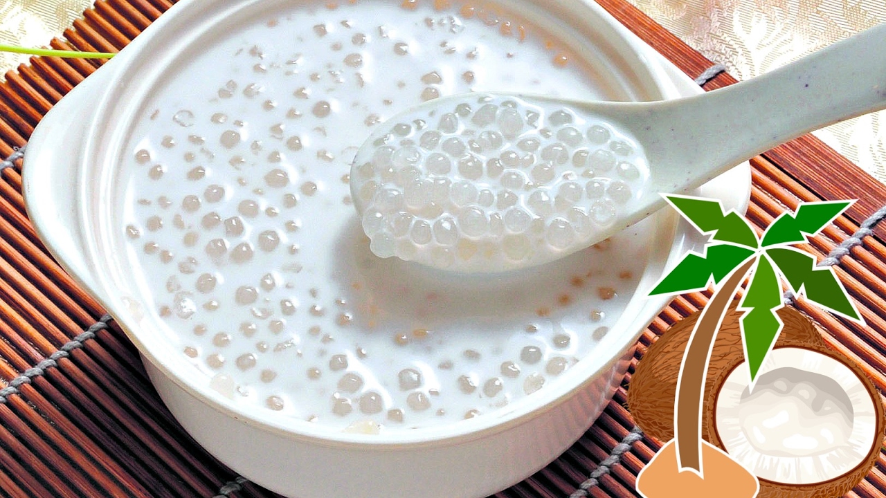 COCONUT PUDDING WITH TAPIOCA PEARLS & TARO (西米露)| VEGAN