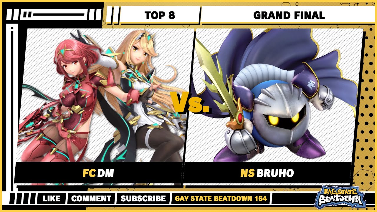 Gay State Beatdown 164 - Grand Final - DM (Pyra/Mythra) VS Bruho (Meta Knight) - SSBU Singles
