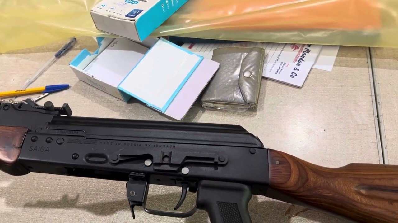 An issue in 1975 model khalashinkov shape saiga 223 bore rifle semiautomatic made in Russia by izmas