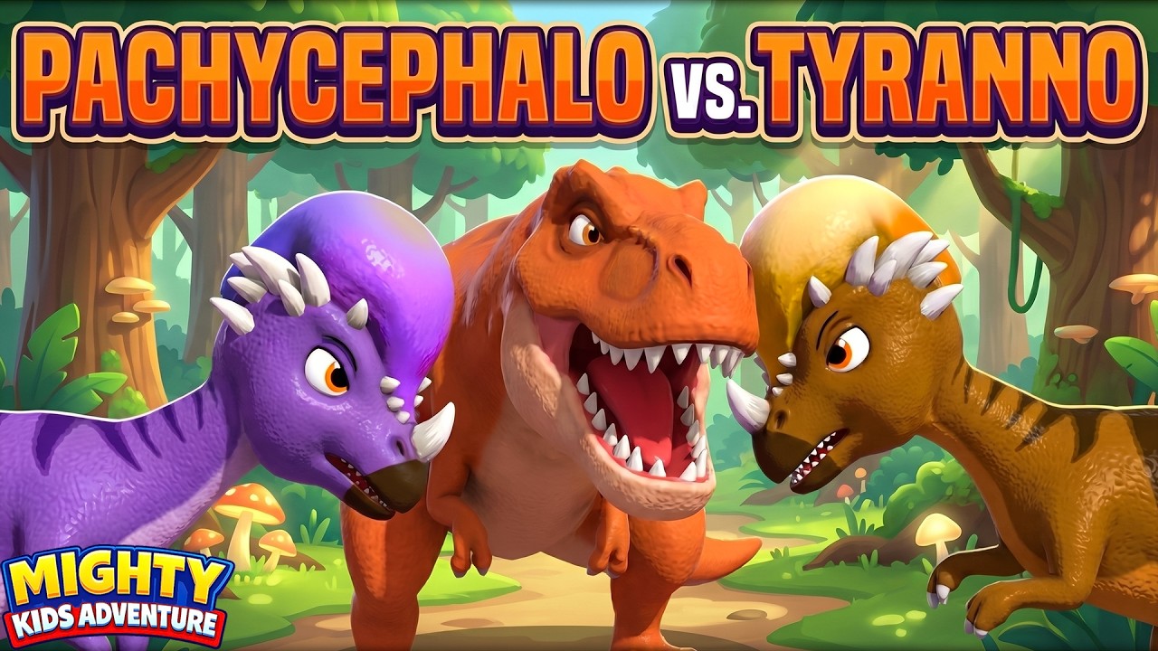 Pachycephalosaurus Vs Tyrannos! Epic Dinosaur Battle | T-Rex Joins the Fight | EP 25 | Kids Cartoon
