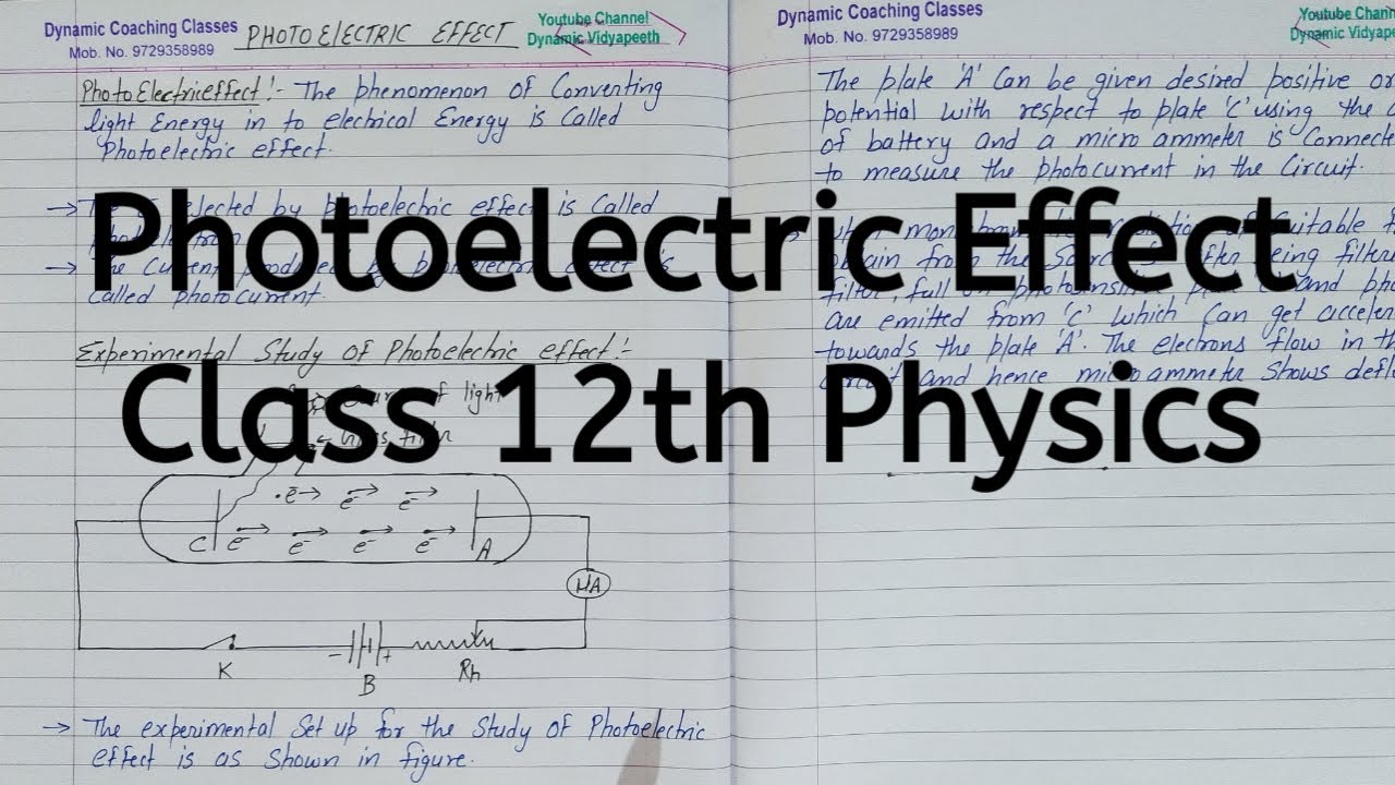 Photoelectric Effect, Chapter 11, Dual Nature of Radiation and Matter, Class 12 Physics