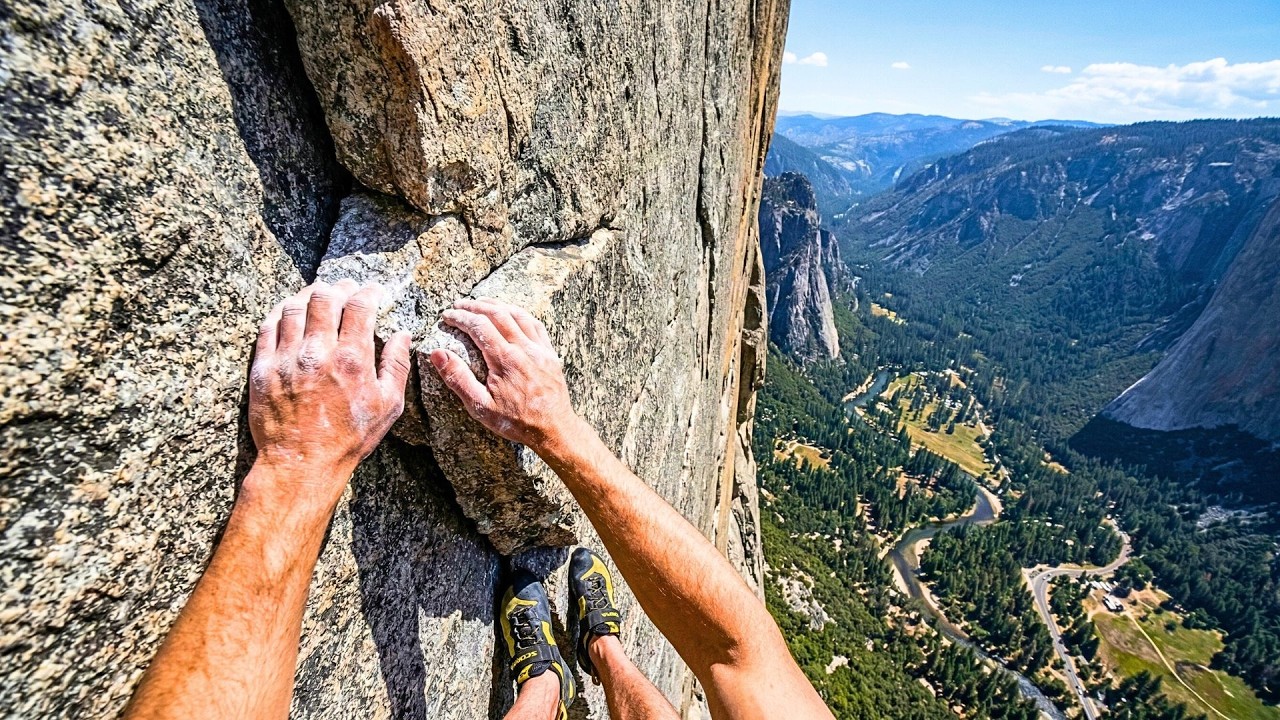 POV: Free Solo Climbing a 1,000ft Vertical Cliff