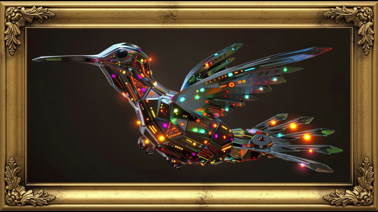 TV Frame - Futuristic Robotic Hummingbird 4K | 2Hrs