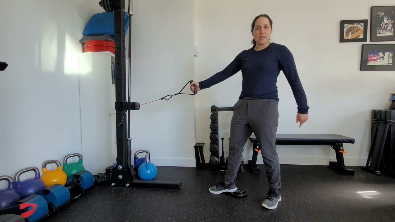 Cable Split Squat - Ipsilateral Load with Heel on Plate