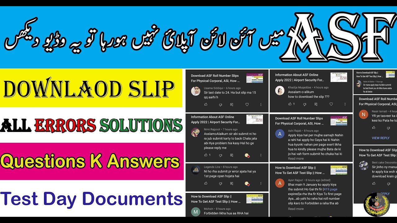 ASF Online Apply Errors Solution Asf Last Date Get Physical Slip Errors Q a rahay Hain Website Issue