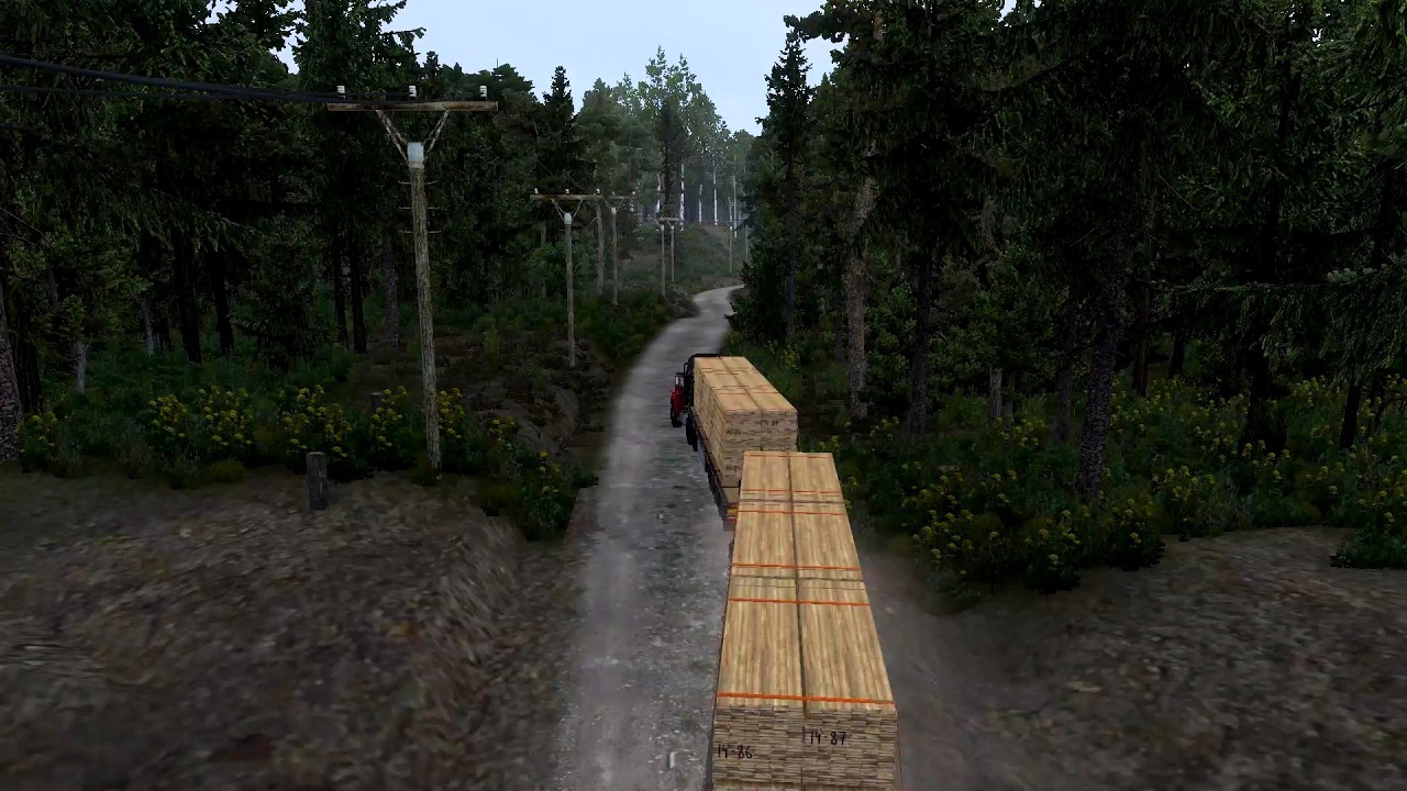 Truck: Mack R. Trailer: Doble plataforma. Carga: Madera - ETS 2 2026 02 14 22 29 24