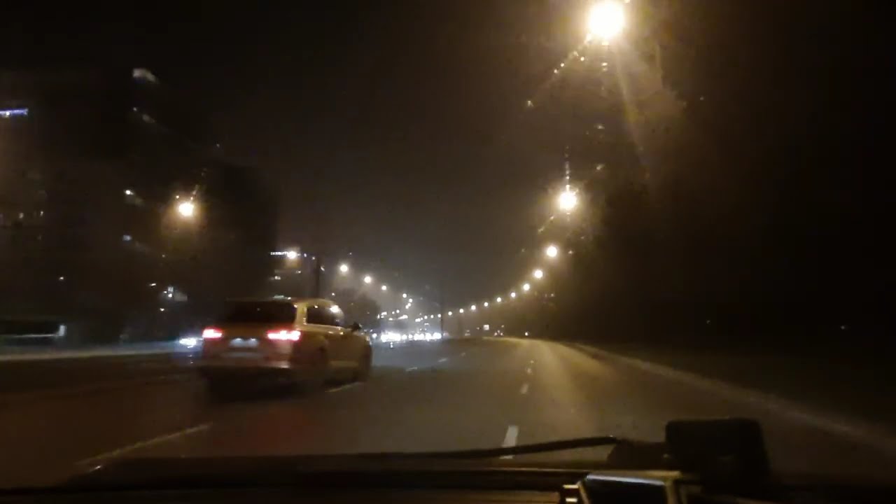 Poland - Driving - A ride around evening Łódź (No Music, No Talking) December 2025