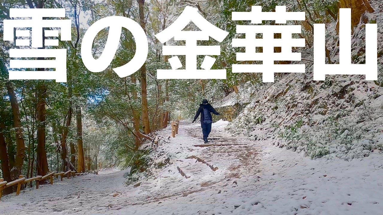 雪の金華山に登りながら登山初心者におすすめの◯◯を語る【馬の背登山道】