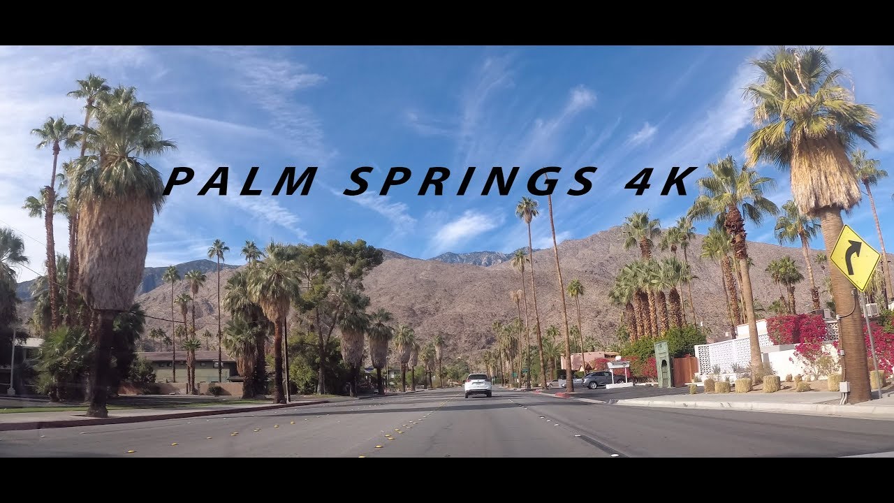 Driving Downtown - Palm Springs 4K - CA USA (Beautiful)