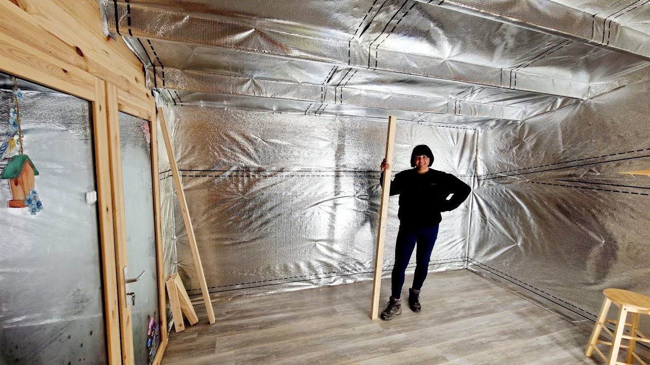How I insulated my pottery log cabin. DIY. Part 1  #bluebirdpotteryjps #pottery #homestudio