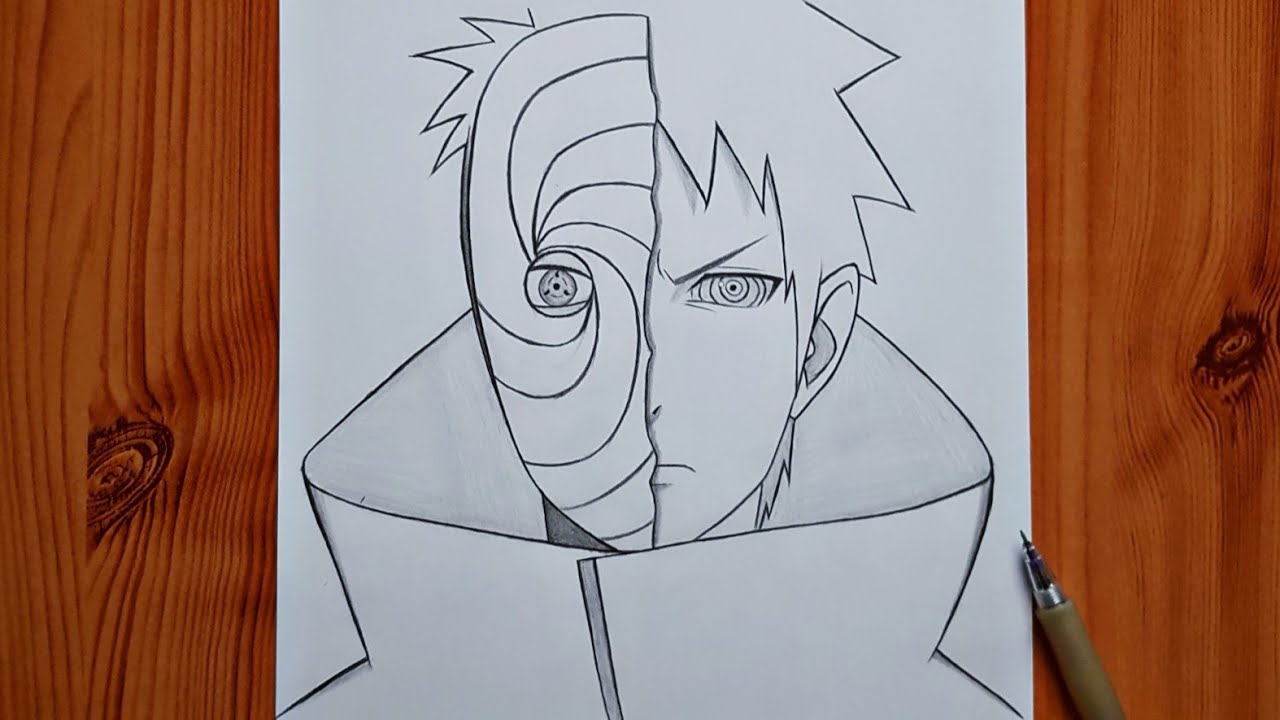 How to draw Obito | Obito Uchiha step by step | easy anime drawing